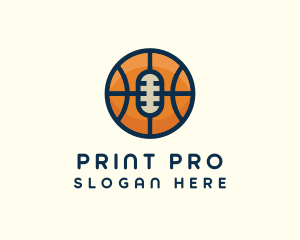 Basketball Sport Podcast Radio logo design