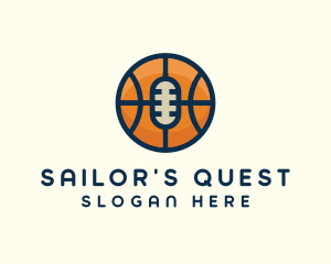 Basketball Sport Podcast Radio logo design