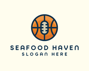 Basketball Sport Podcast Radio logo design