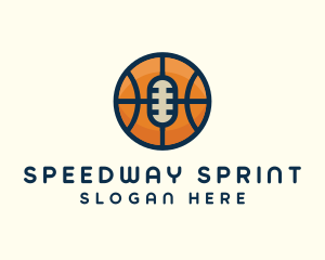 Basketball Sport Podcast Radio logo design