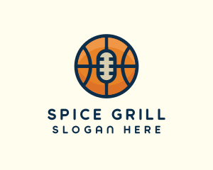 Basketball Sport Podcast Radio logo design