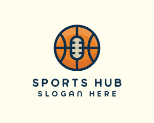 Basketball Sport Podcast Radio logo design