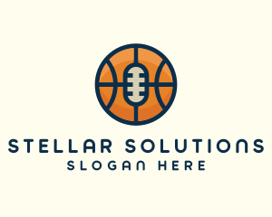 Basketball Sport Podcast Radio logo design