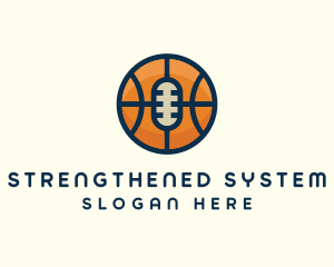 Basketball Sport Podcast Radio logo design