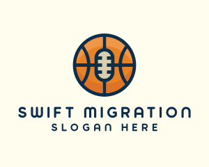 Basketball Sport Podcast Radio logo design