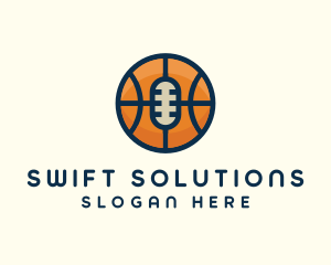 Basketball Sport Podcast Radio logo design