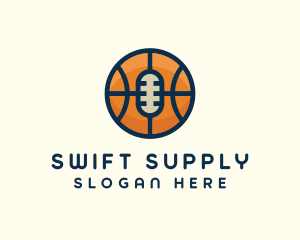 Basketball Sport Podcast Radio logo design