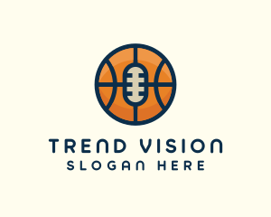 Basketball Sport Podcast Radio logo design