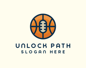 Basketball Sport Podcast Radio logo design