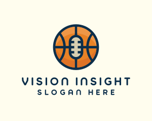 Basketball Sport Podcast Radio logo design