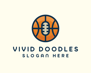 Basketball Sport Podcast Radio logo design