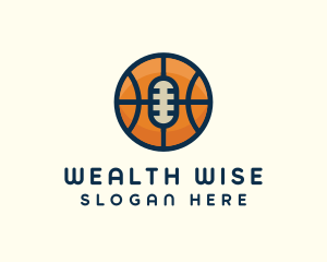 Basketball Sport Podcast Radio logo design