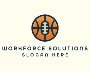 Basketball Sport Podcast Radio logo design