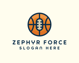 Basketball Sport Podcast Radio logo design