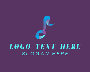 Music - Musical Note Ribbon logo design