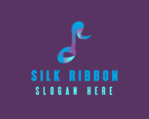 Musical Note Ribbon logo design