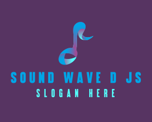 Musical Note Ribbon logo design