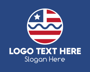 Circle American Flag  logo design