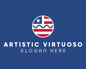 Patriot American Flag  logo design