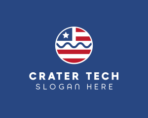 Patriot American Flag  logo design