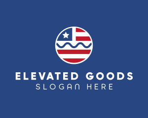 Patriot American Flag  logo design