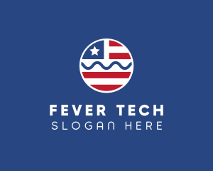 Patriot American Flag  logo design