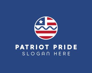 Patriot American Flag  logo design