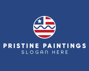 Patriot American Flag  logo design