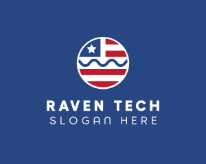 Patriot American Flag  logo design