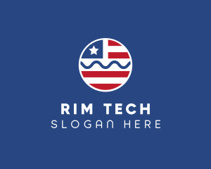 Patriot American Flag  logo design