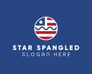 Patriot American Flag  logo design