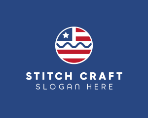 Patriot American Flag  logo design