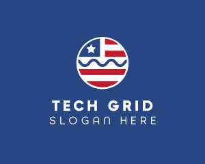 Patriot American Flag  logo design