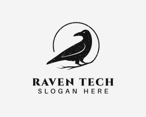 Raven Crow Bird logo design