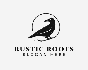 Raven Crow Bird logo design