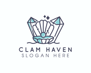 Crystal Clam Pearl logo design