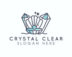 Crystal Clam Pearl logo design