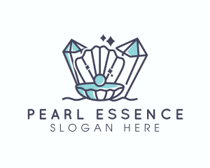 Crystal Clam Pearl logo design