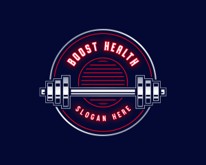 Barbell Fitness Weight Lifting logo design