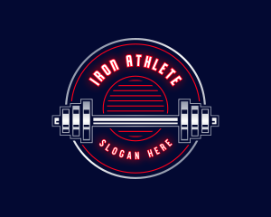 Barbell Fitness Weight Lifting logo design