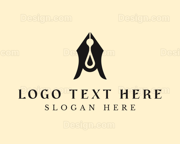 Simple Fountain Pen Drop Logo