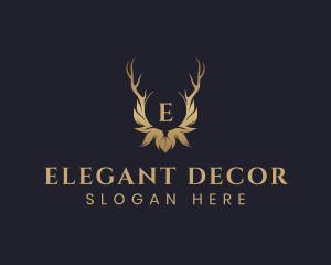 Ornament Antler Crest logo design