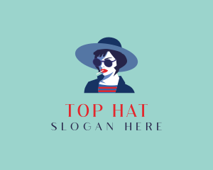 Woman Hat Cigarette logo design