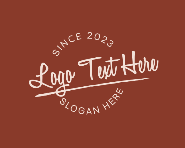 Underlined  Cursive Round Business logo