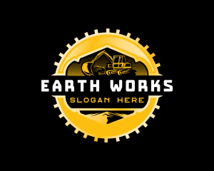 Excavator Backhoe Machinery logo