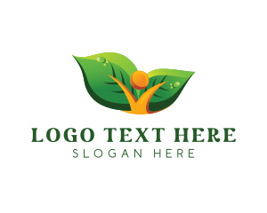 Human Leaves Plant  logo