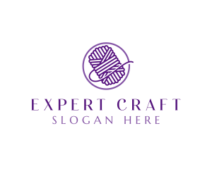 Yarn Knitting Crafts logo design