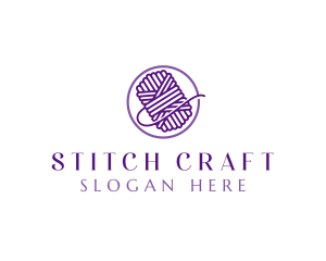 Yarn Knitting Crafts logo design