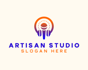 Headphones Microphone Studio logo design