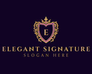 Elegant Crown Shield Crest logo design